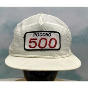 Vintage 1990 Pocono Raceway Checkered Flag Trucker Snapback Hat Cap Headmost